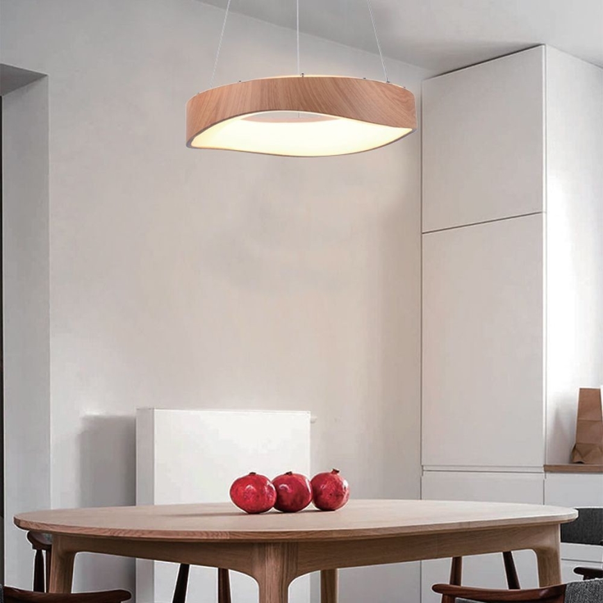 LED-kattokruunu johdossa LED/18W/230V 3000K ø 40 cm ruskea