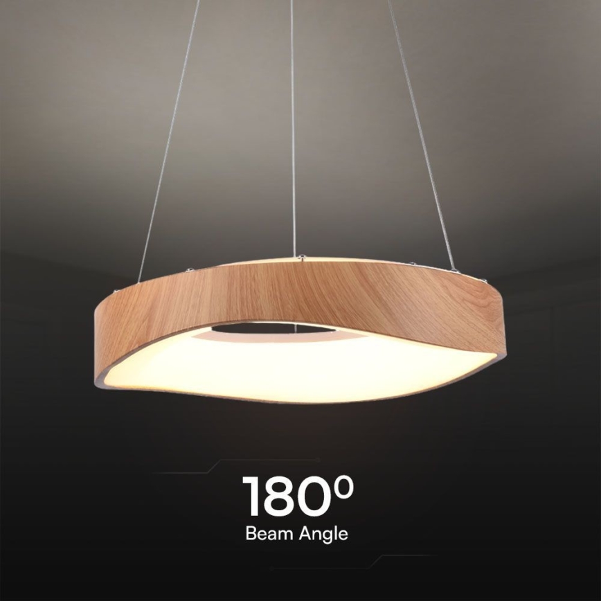 LED-kattokruunu johdossa LED/18W/230V 3000K ø 40 cm ruskea