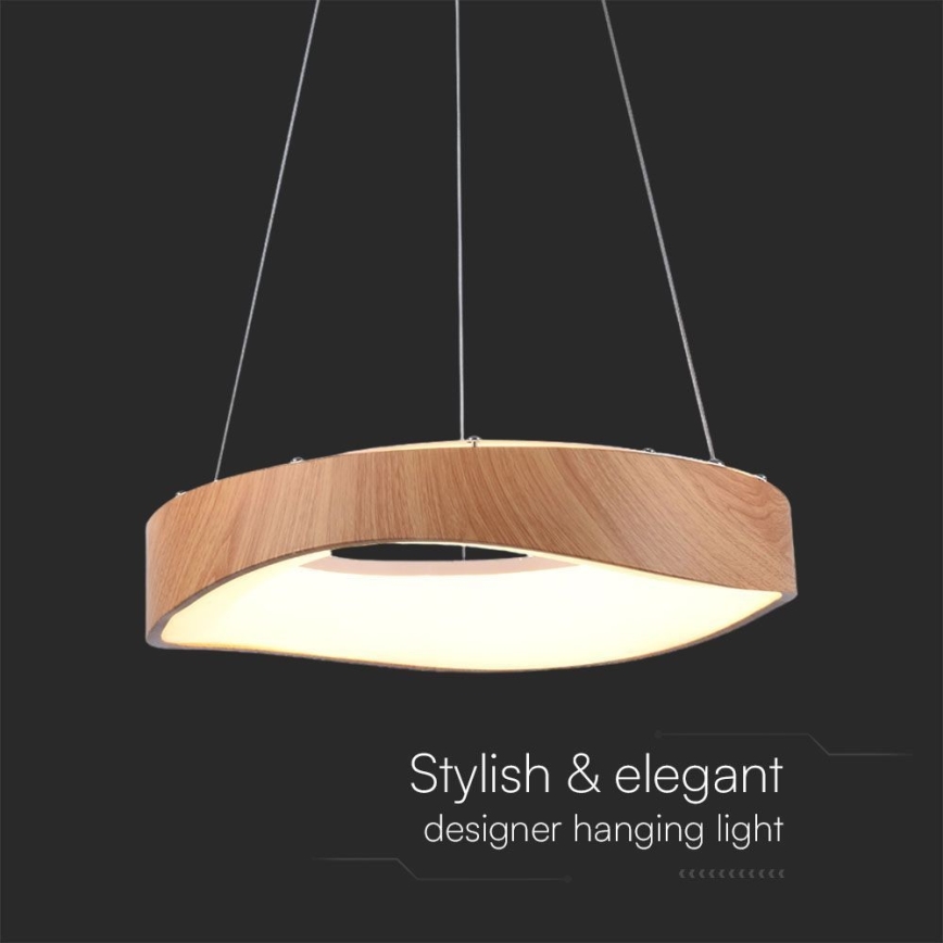 LED-kattokruunu johdossa LED/18W/230V 3000K ø 40 cm ruskea