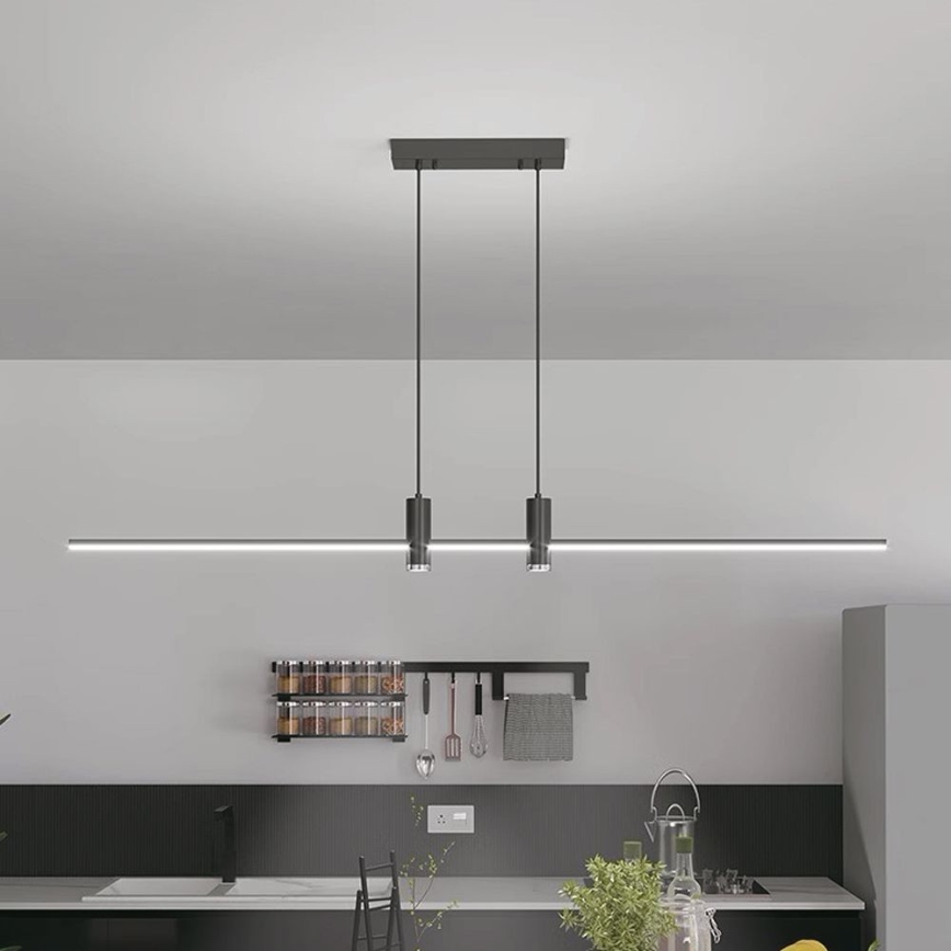 LED-kattokruunu johdossa LED/19W/230V 3000K musta