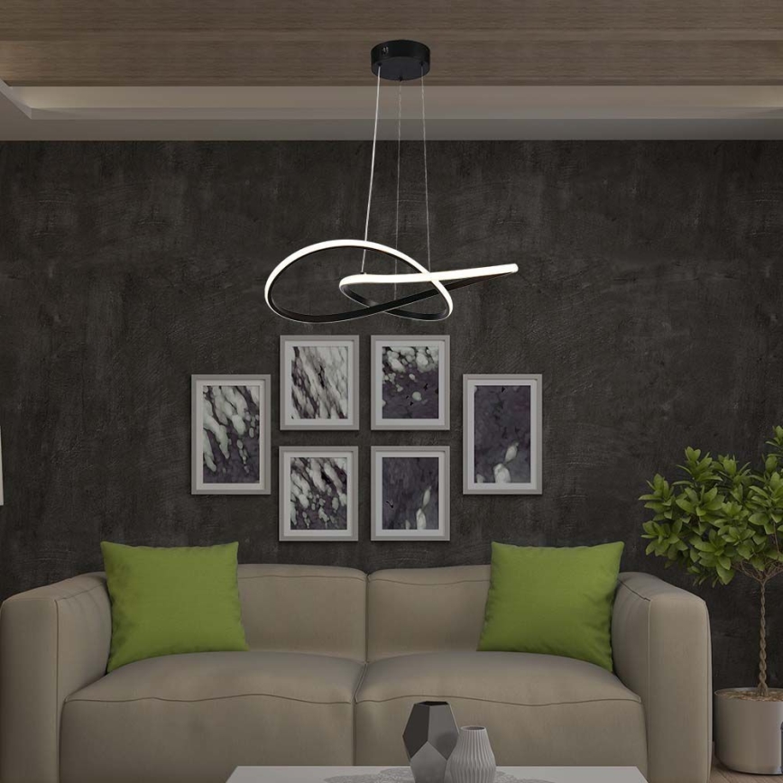 LED-kattokruunu johdossa LED/20W/230V 3000K musta