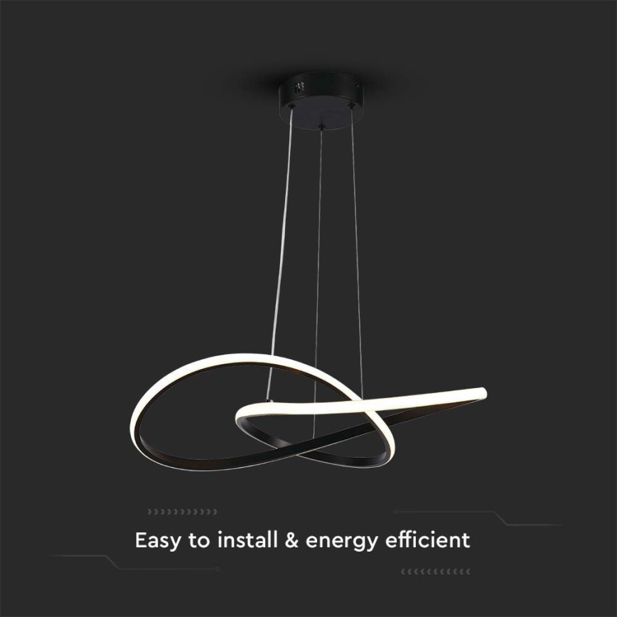 LED-kattokruunu johdossa LED/20W/230V 3000K musta