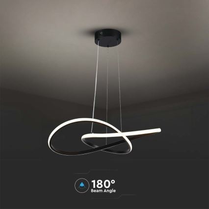 LED-kattokruunu johdossa LED/20W/230V 3000K musta