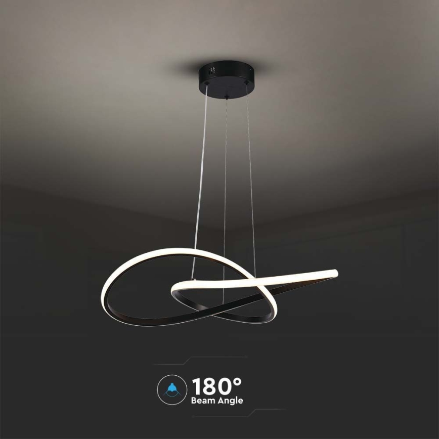LED-kattokruunu johdossa LED/20W/230V 3000K musta