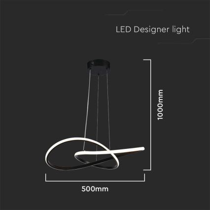 LED-kattokruunu johdossa LED/20W/230V 3000K musta