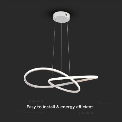 LED-kattokruunu johdossa LED/20W/230V 3000K valkoinen+
