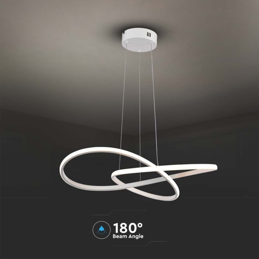 LED-kattokruunu johdossa LED/20W/230V 3000K valkoinen+