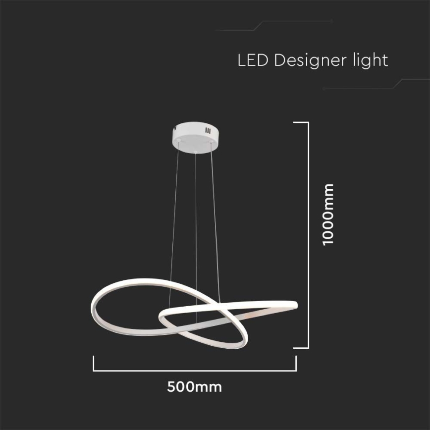 LED-kattokruunu johdossa LED/20W/230V 3000K valkoinen+
