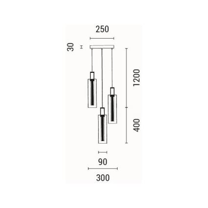 LED-kattokruunu johdossa LED/21W/230V 3000K
