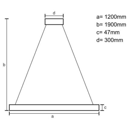 LED-kattokruunu johdossa LED/22W/230V 4000K 120 cm tuhka/massiivipuu