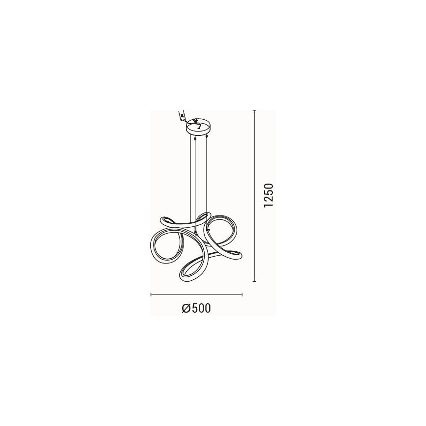 LED-kattokruunu johdossa LED/24W/230V 3000K 50x120 cm