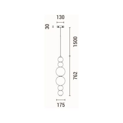 LED-kattokruunu johdossa LED/24W/230V 3000K