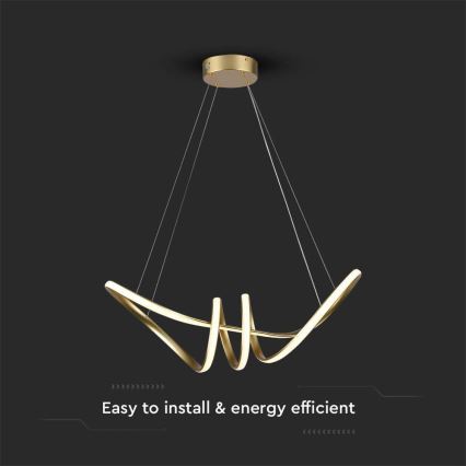 LED-kattokruunu johdossa LED/24W/230V 3000K kulta