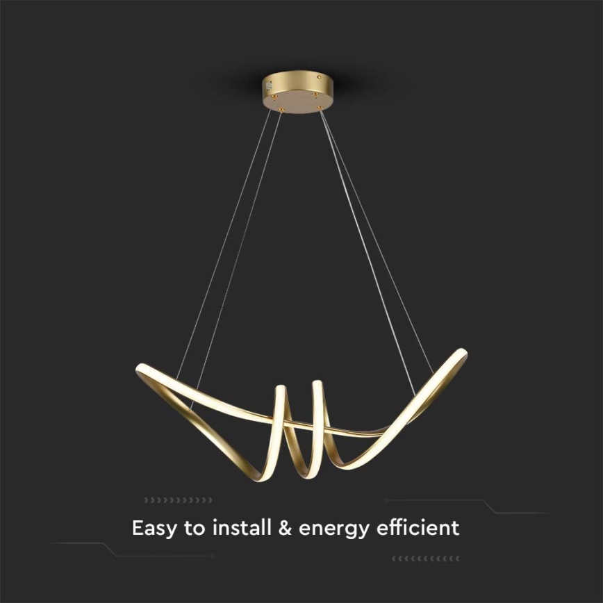 LED-kattokruunu johdossa LED/24W/230V 3000K kulta