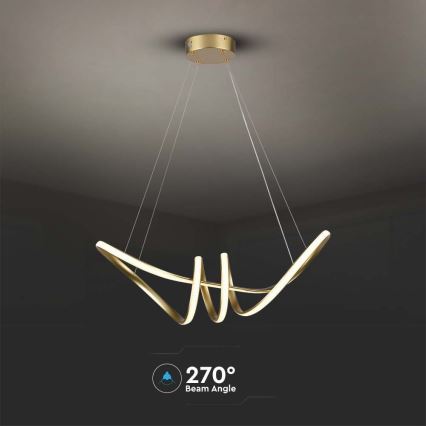 LED-kattokruunu johdossa LED/24W/230V 3000K kulta
