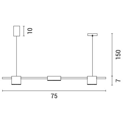 LED-kattokruunu johdossa LED/24W/230V 3000K musta