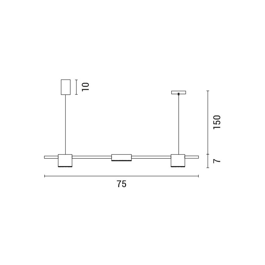 LED-kattokruunu johdossa LED/24W/230V 3000K musta