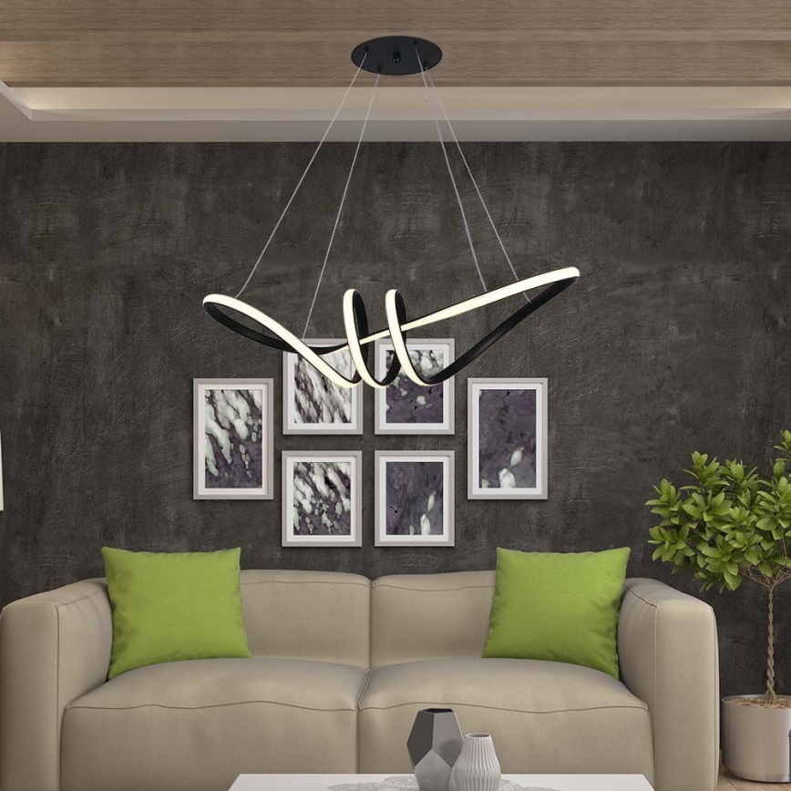 LED-kattokruunu johdossa LED/24W/230V 3000K musta