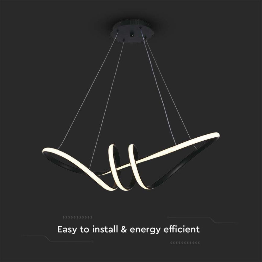 LED-kattokruunu johdossa LED/24W/230V 3000K musta