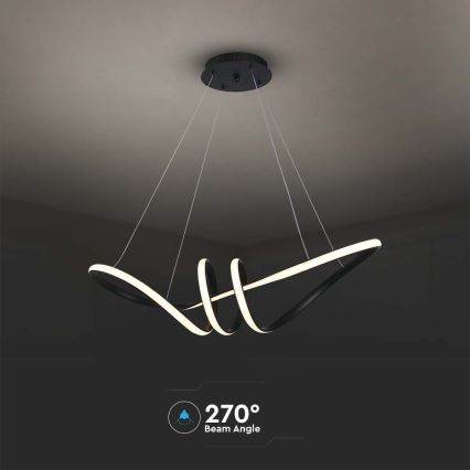 LED-kattokruunu johdossa LED/24W/230V 3000K musta