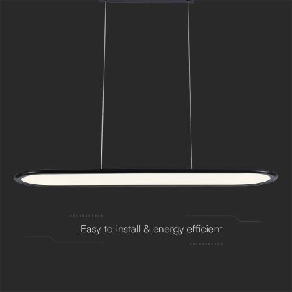 LED-kattokruunu johdossa LED/24W/230V 3000K musta