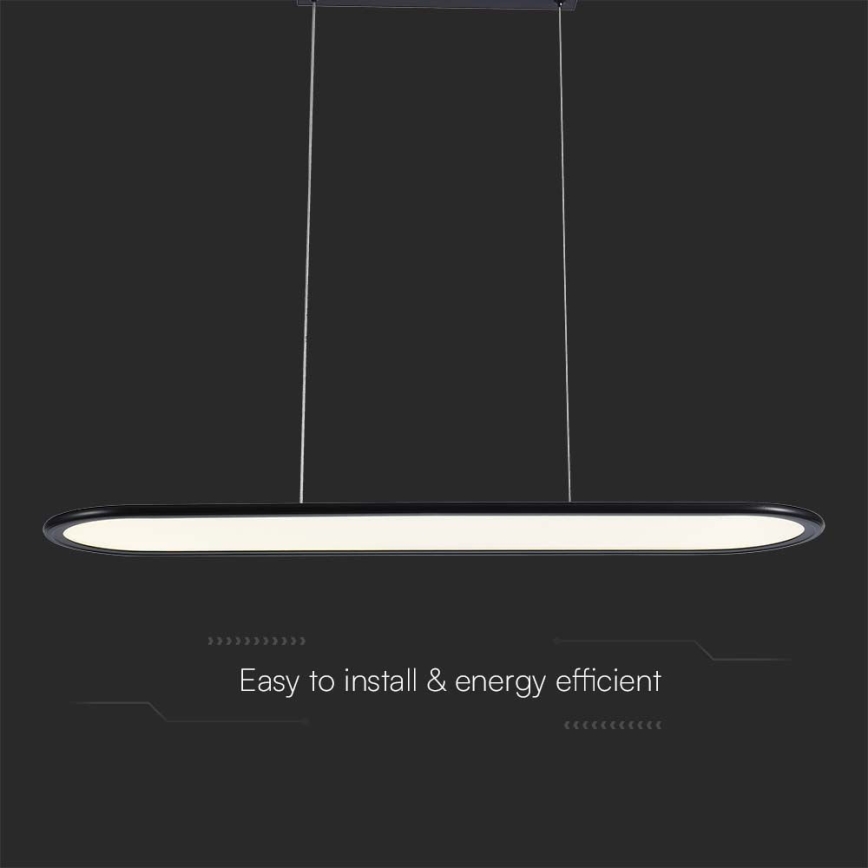 LED-kattokruunu johdossa LED/24W/230V 3000K musta