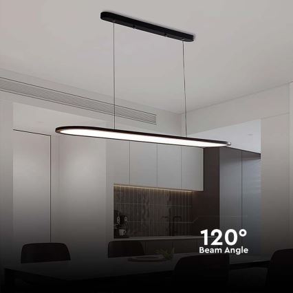 LED-kattokruunu johdossa LED/24W/230V 3000K musta
