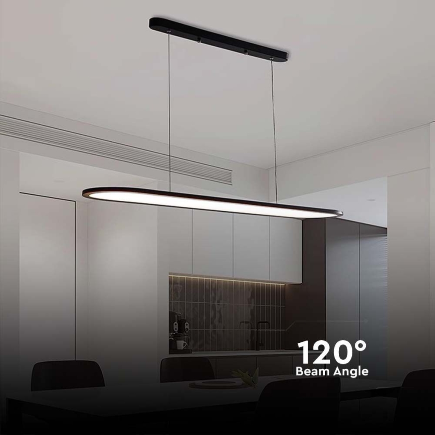 LED-kattokruunu johdossa LED/24W/230V 3000K musta