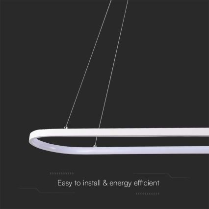 LED-kattokruunu johdossa LED/24W/230V 3000K valkoinen