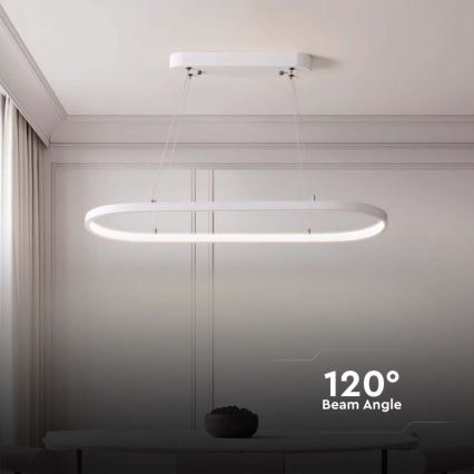 LED-kattokruunu johdossa LED/24W/230V 3000K valkoinen