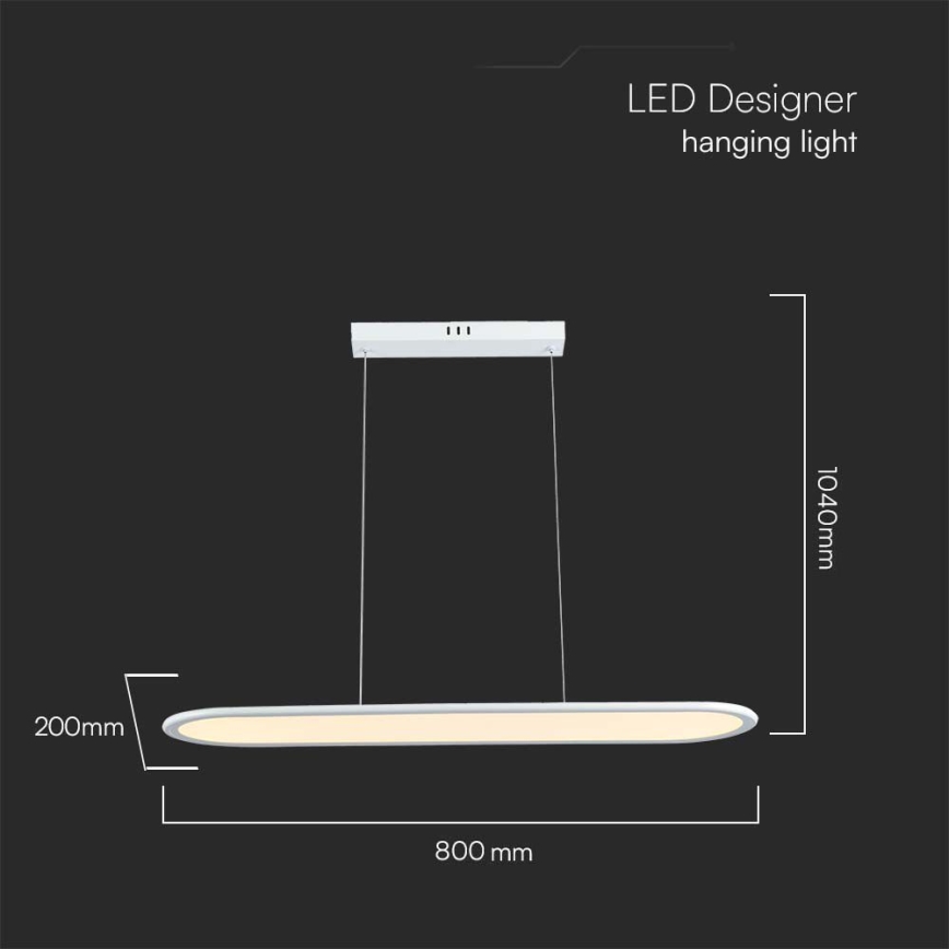 LED-kattokruunu johdossa LED/24W/230V 3000K valkoinen
