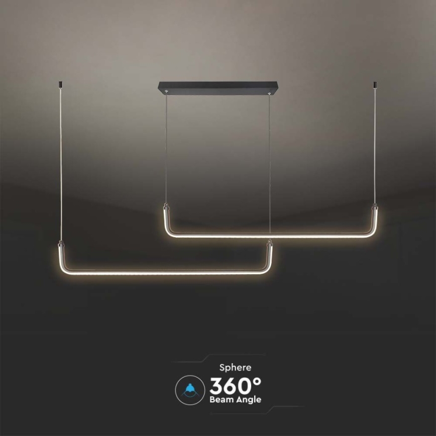 LED-kattokruunu johdossa LED/24W/230V 4000K musta