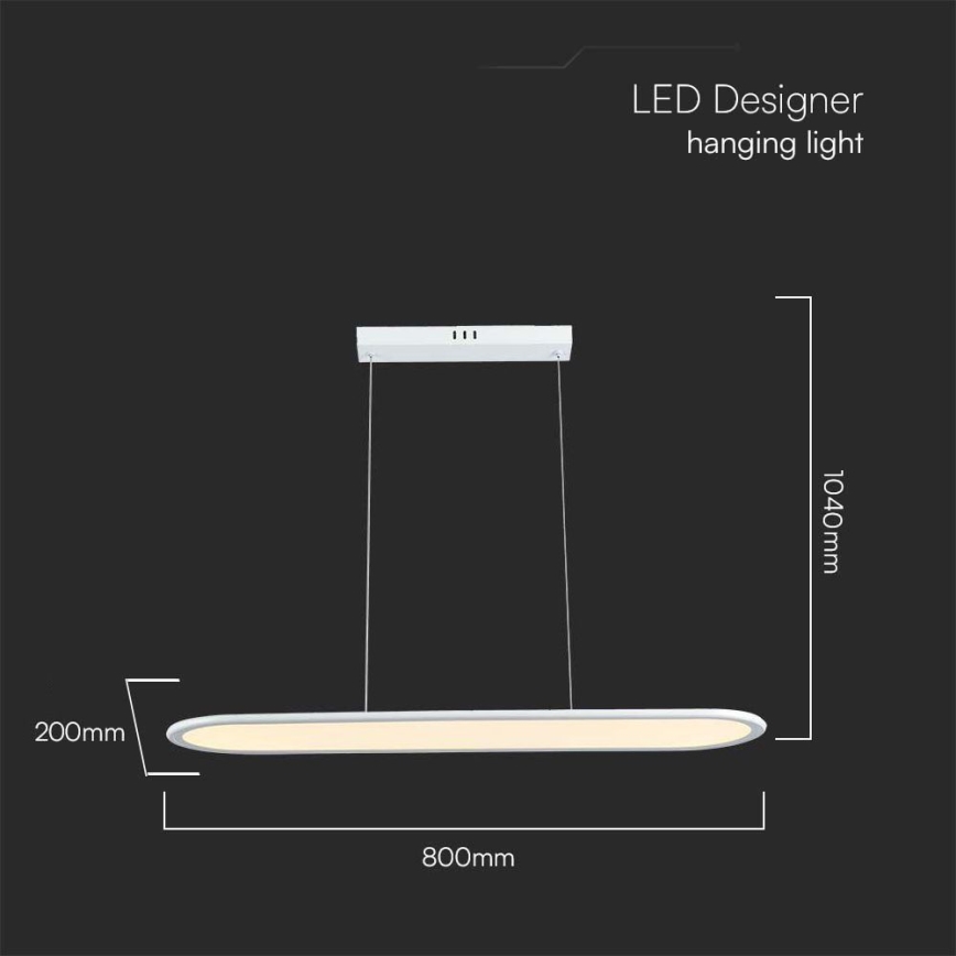 LED-kattokruunu johdossa LED/24W/230V 4000K valkoinen