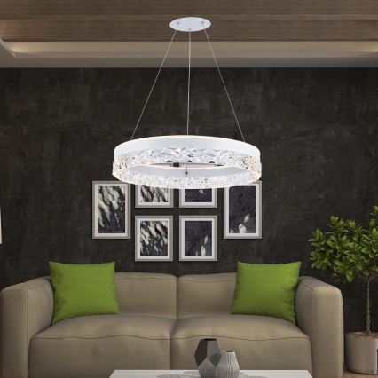 LED-kattokruunu johdossa LED/25W/230V 3000K halkaisija 50 cm valkoinen