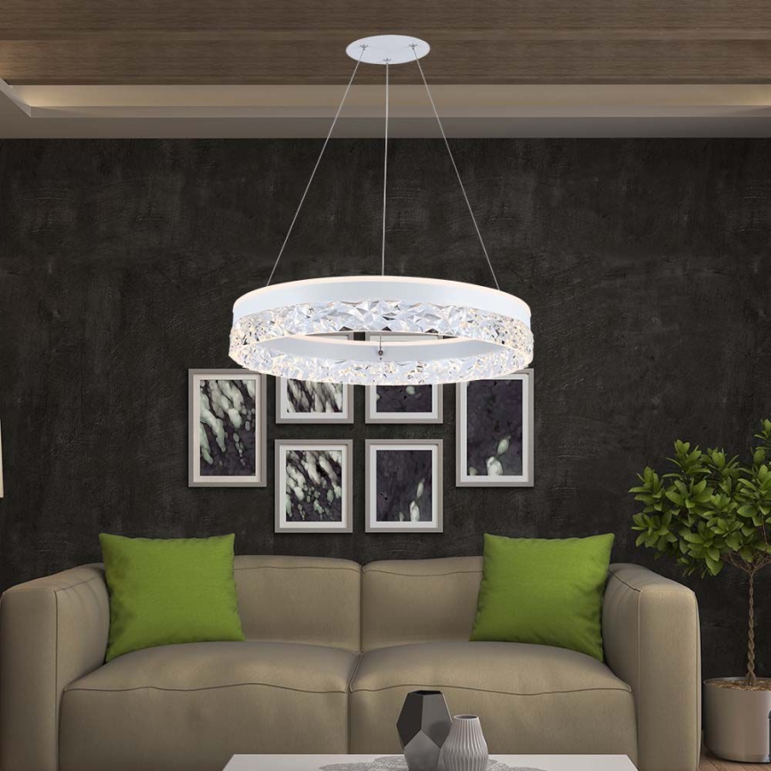 LED-kattokruunu johdossa LED/25W/230V 3000K halkaisija 50 cm valkoinen