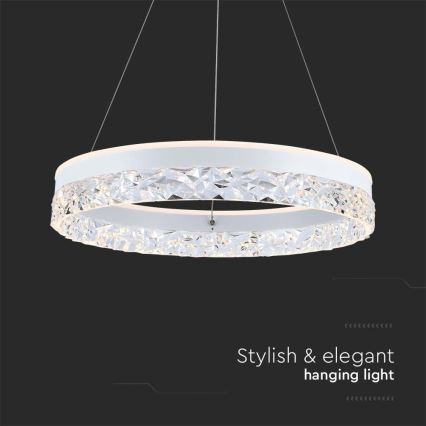 LED-kattokruunu johdossa LED/25W/230V 3000K halkaisija 50 cm valkoinen