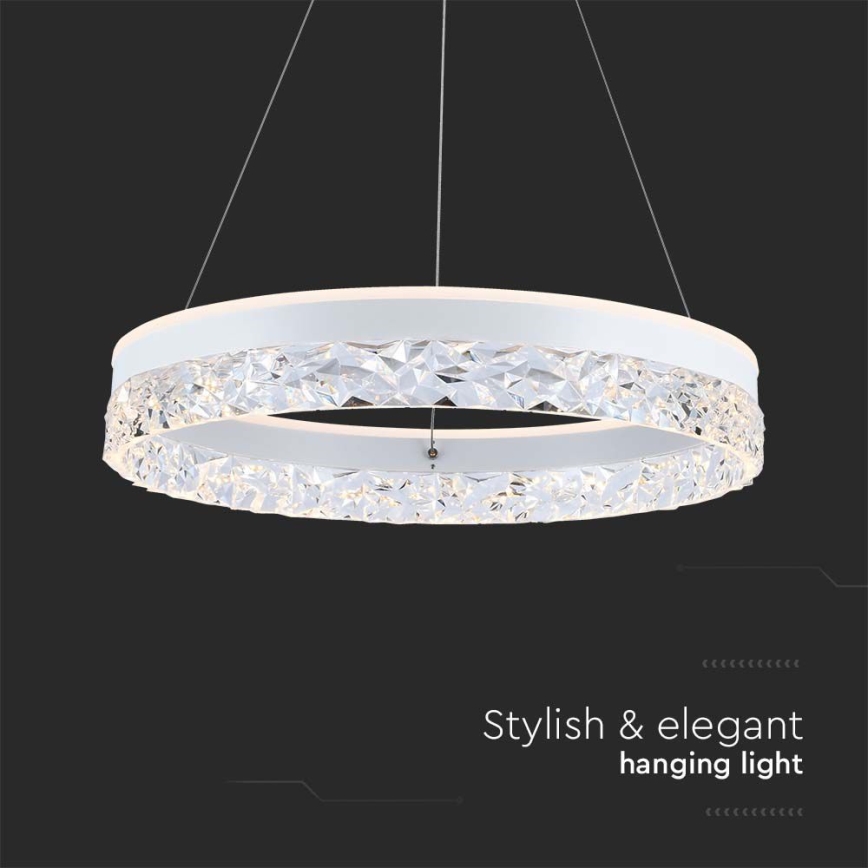 LED-kattokruunu johdossa LED/25W/230V 3000K halkaisija 50 cm valkoinen