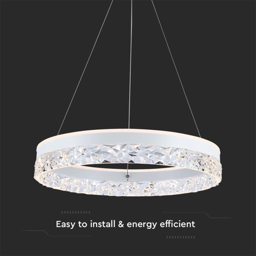 LED-kattokruunu johdossa LED/25W/230V 3000K halkaisija 50 cm valkoinen