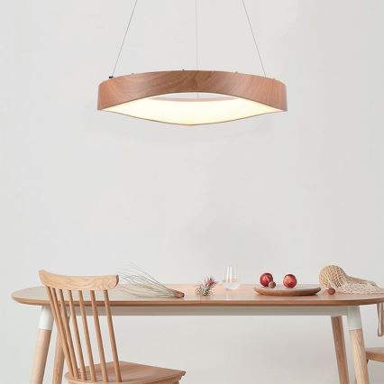 LED-kattokruunu johdossa LED/25W/230V 3000K ø 50 cm ruskea