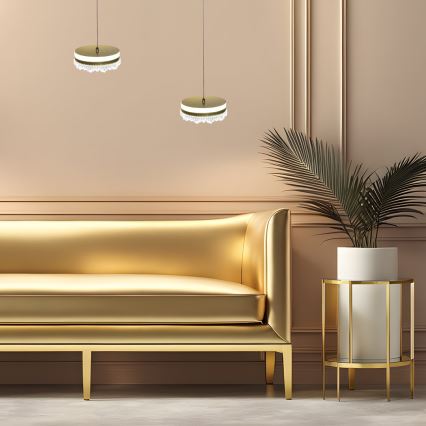 LED-kattokruunu johdossa LED/25W/230V halkaisija 20 cm kulta