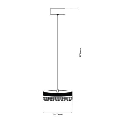 LED-kattokruunu johdossa LED/25W/230V halkaisija 20 cm kulta