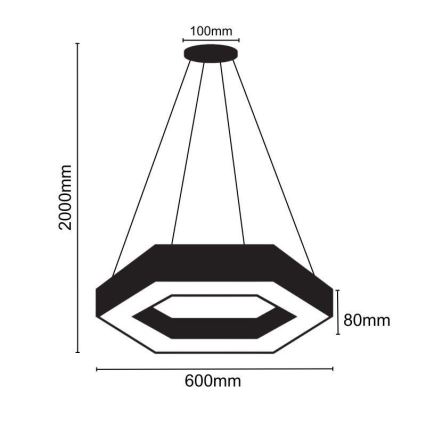 LED-kattokruunu johdossa LED/28W/230V 4000K halkaisija 60 cm