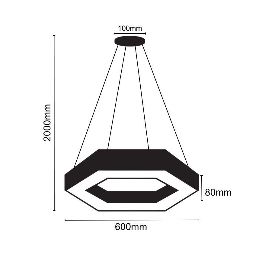 LED-kattokruunu johdossa LED/28W/230V 4000K halkaisija 60 cm