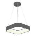 LED-kattokruunu johdossa LED/30W/230V 3000K 45x45 cm harmaa