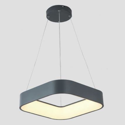 LED-kattokruunu johdossa LED/30W/230V 3000K 45x45 cm harmaa