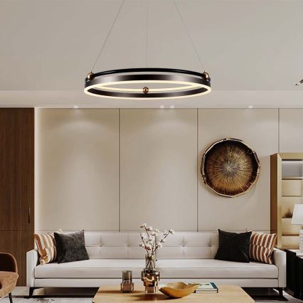 LED-kattokruunu johdossa LED/30W/230V 3000K halkaisija 62 cm ruskea
