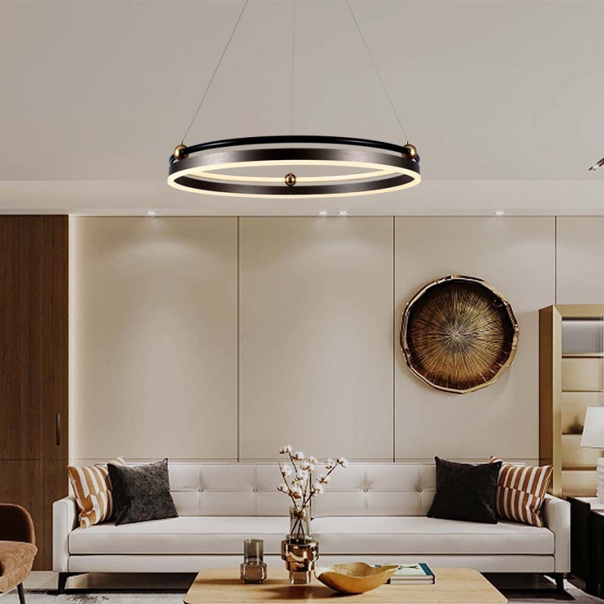 LED-kattokruunu johdossa LED/30W/230V 3000K halkaisija 62 cm ruskea