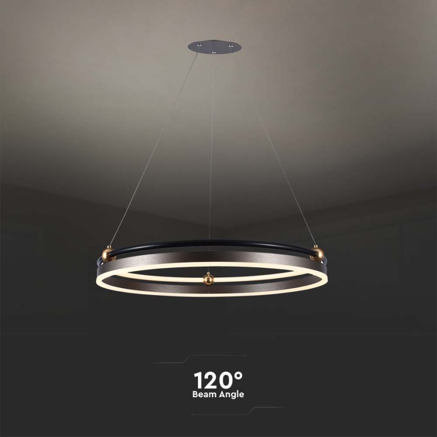LED-kattokruunu johdossa LED/30W/230V 3000K halkaisija 62 cm ruskea