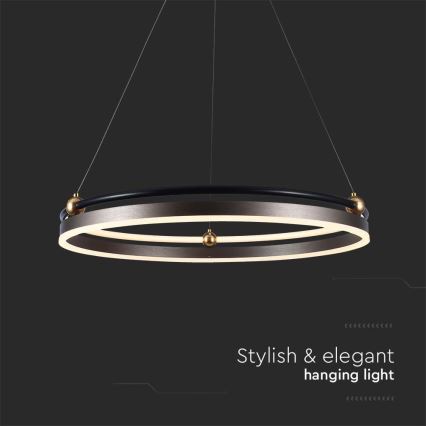 LED-kattokruunu johdossa LED/30W/230V 3000K halkaisija 62 cm ruskea