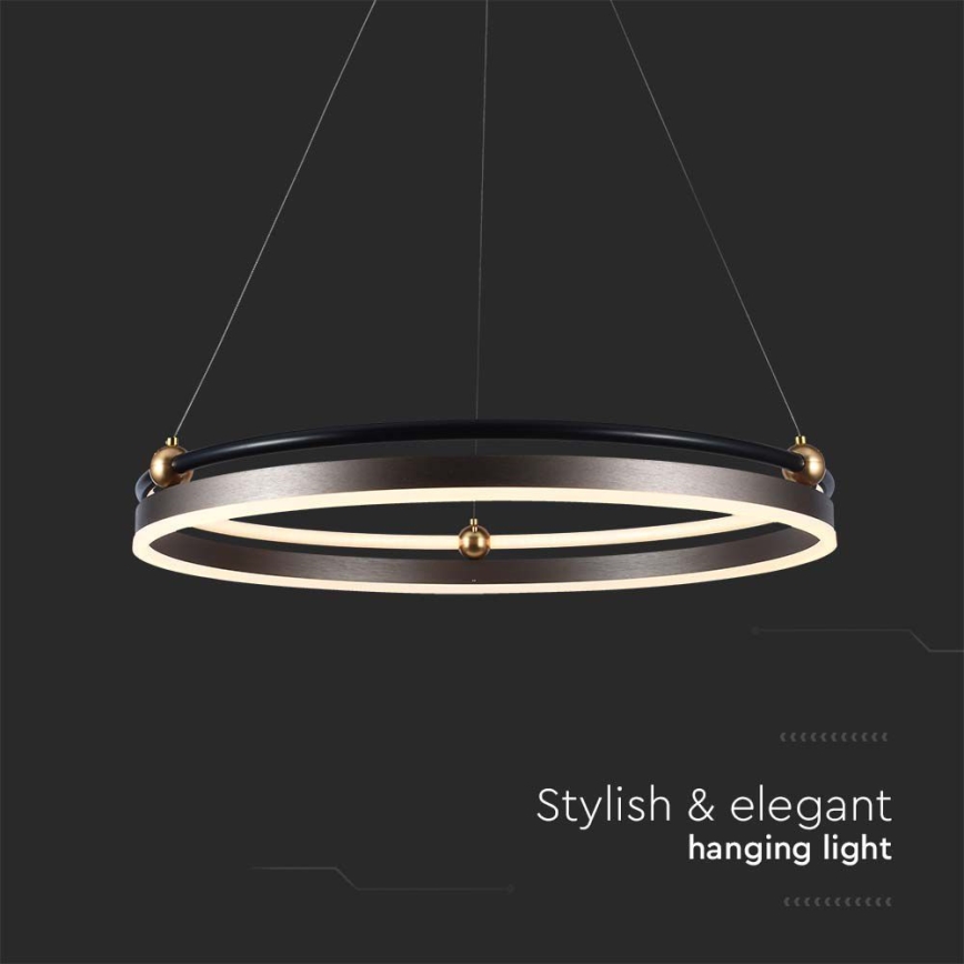 LED-kattokruunu johdossa LED/30W/230V 3000K halkaisija 62 cm ruskea